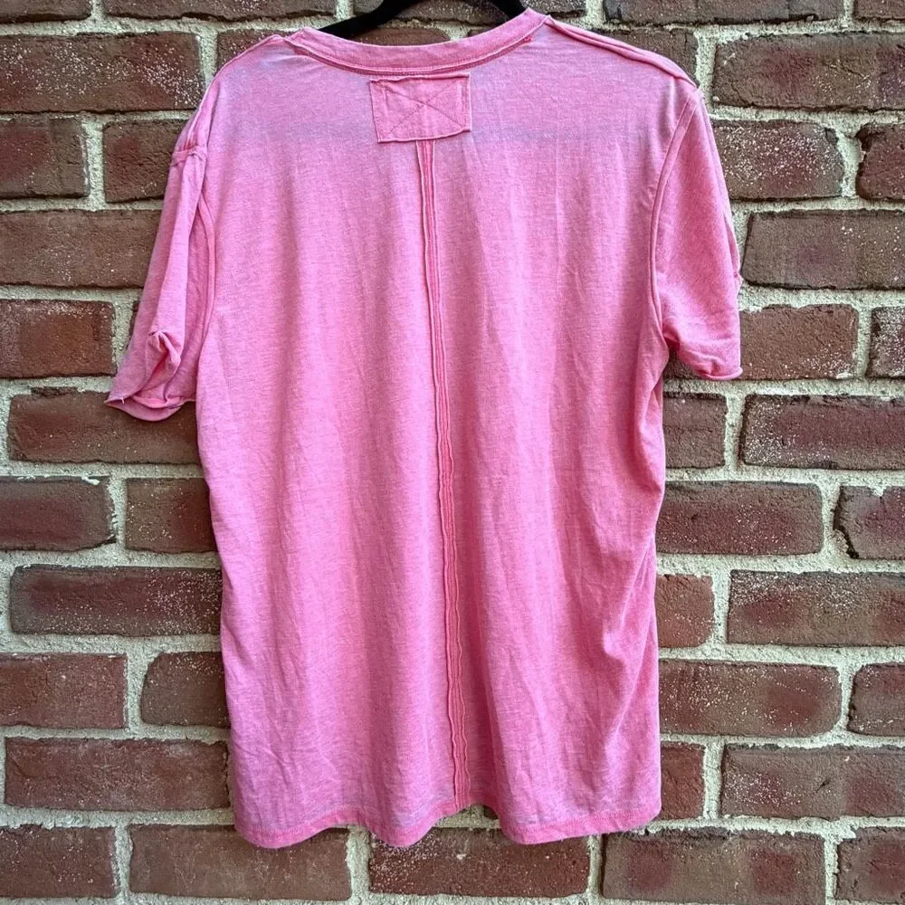 Free People X We The Free Vella Pocket Burnout Oversized Tee coral M NEW